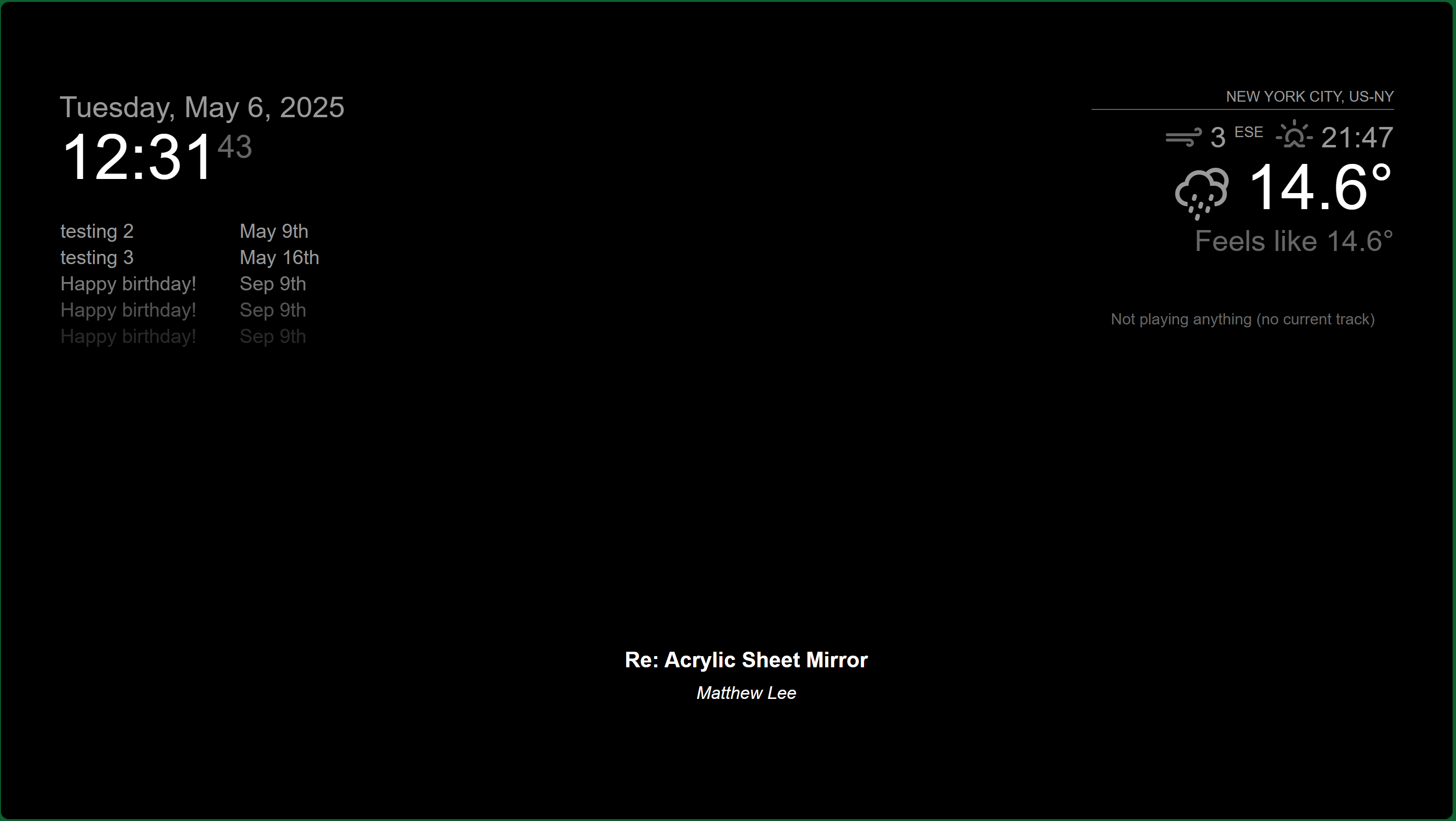 mirror UI mockup